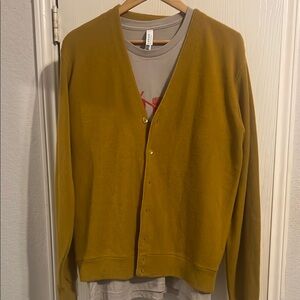 Men's Vintage Mustard Cardigan Sweater
